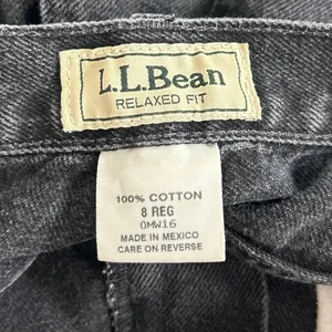L.L. Bean Women's Black High Rise Relaxed Fit Straight Leg Denim Jeans Size 8R thumbnail 4