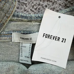 Forever 21 Women Light Wash Studded Denim Corset Top Blue Size M NWT Bodice thumbnail 3