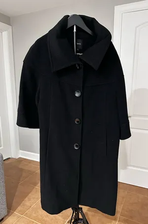 Express Black Mid-Length Trench Coat thumbnail 1