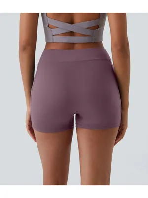 Halara SoftlyZero Airy High Waisted Pocket InstantCool Shorts 3.5" Purple XS thumbnail 3