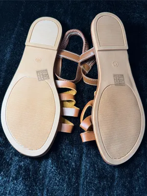 Shein Cognac PU Leather Cross Strap Adjustable Flat Sandal Size 9 EU 40 thumbnail 3
