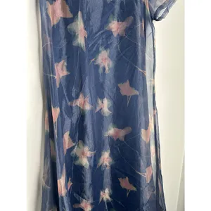 STAUD Botanical Navy Calluna Organza Mesh High Neckline Tie Back Gown size Small thumbnail 7