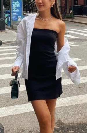 Djerf Avenue Tube Top Dress Black thumbnail 1