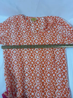 Roller Rabbit Geometric Block-Print Cotton Kurta Tunic XL thumbnail 7