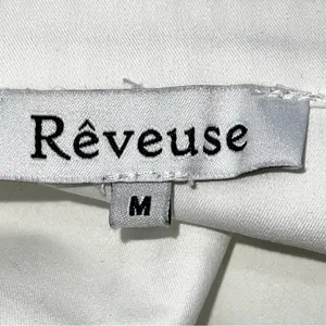 Rêveuse White Long Sleeve Romper Cuffed Shorts w/Tassel End Rope Belt-Size M thumbnail 7
