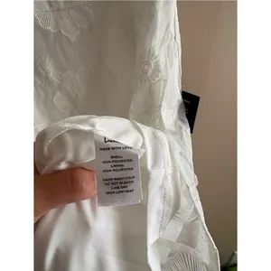 Lulus Sweetest Behavior White Embroidered Puff Sleeve Midi Dress Size Medium thumbnail 11