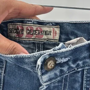 Vintage SECOND GENERATION 222 90s Mini utility shorts denim size 24 festival thumbnail 4