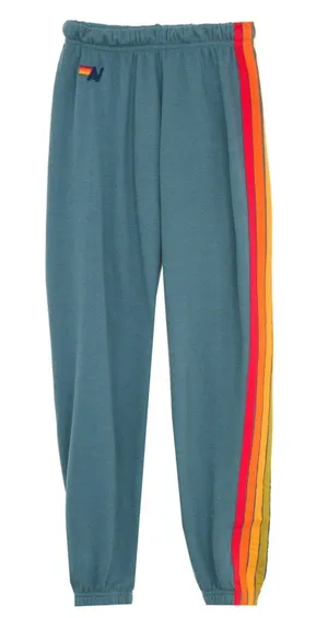 Aviator Nation S 5 Stripe Jogger Sweatpants in Blue thumbnail 1