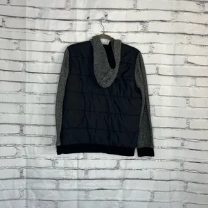 Ocean Current Women’s Puffer Jacket XL Black Gray Two Tone Button Up Hoodie Y2K thumbnail 11