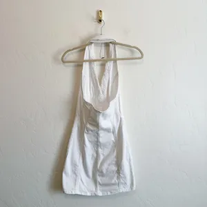 Zara | Z1975 White Denim Halter Button Front Mini Dress | 6147/123/250 thumbnail 5