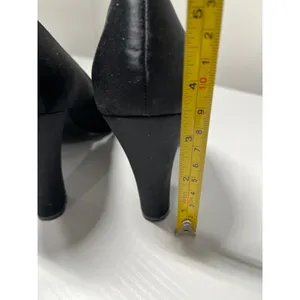 AK Anne Klein Aktaran Black Satin Peep Toe Block Heel Pumps Size‎ 6.5M thumbnail 7