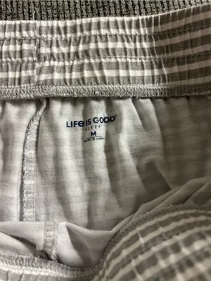 Life is Good Striped Gray & White Women’s Lounge Shorts thumbnail 5