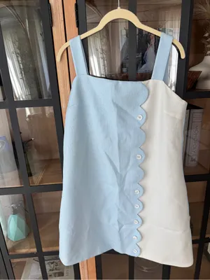 SSYS Isabelle Scalloped mini dress colorblock side sleeveless contrast pastel thumbnail 7
