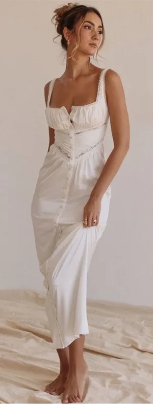 NWOT HOUSE OF CB ILLIANA Silk Blend Maxi Dress sz M thumbnail 1