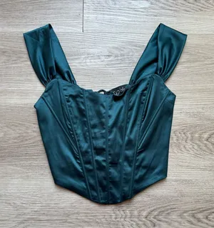 Women’s Dark Aqua Corset Top thumbnail 1