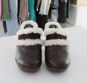 Tommy Hilfiger Merry Vintage Y2K Leather Faux Fur Trim Platform Clogs thumbnail 4
