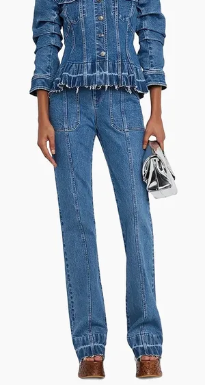 Cinq A Sept Briella Denim Jeans Pant Blue Saphir Size 8 thumbnail 1
