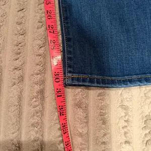 Old Navy Power Slim Straight Mid-Rise Distressed Jeans Blue Size 16 Long thumbnail 6