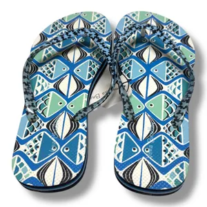Vera Bradley Blue White Aqua Go Fish Flip Flops NEW with Tags‎ 7-8 thumbnail 2