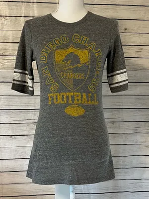 Junk Food Clothing Gray & Gold San Diego Chargers Football Tee thumbnail 1