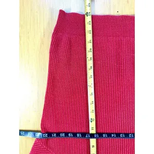 LL Bean Sweater Women’s L Red Cotton Ribbed Knit Pullover Made USA Vintage thumbnail 7