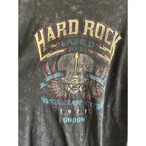 Hard Rock Cafe London Distressed Fringe Hem Graphic Tee Rock Grunge Sz XXL Y2K thumbnail 4