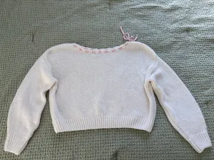 Hollister knitted sweater with pink ribbon, small thumbnail 4