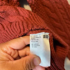 JW Anderson X uniqlo Cable Knit V Neck Sweater‎ Size XS Wool Blend Orange thumbnail 4