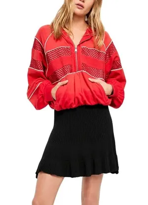 Free people solid gold swingy sweater skirt black thumbnail 4