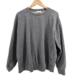 t.la Sweatshirt Womens M Crewneck Heather Gray Ribbed Trim EUC thumbnail 1