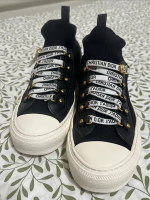 Christian Dior Black & White J'Adior Lace-Up Platform Sneakers thumbnail 1