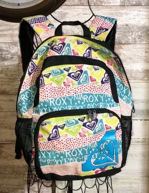 Roxy backpack vintage style rocky school bag colorful backpack medium si…​​ thumbnail 1