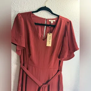 Gilli Brown Jumpsuit with Wide Leg Design Size L thumbnail 3