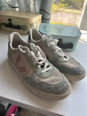Veja multicolor suede lace up sneakers comfort trainer pastel preppy size US 8 thumbnail 2