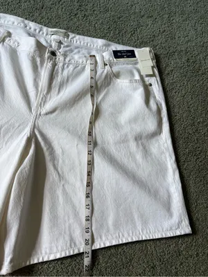 Abercrombie & Fitch The A&F Jort Curve Love Mid Rise Shorts NWT Size 36 White thumbnail 3