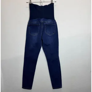 Haute Mama Maternity Skinny Jeans Womens Size S Blue Stretch Distressed Denim thumbnail 3