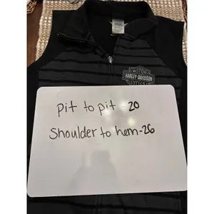 Harley Davidson Womens‎ Vest Full Zip Black Gray Stripe Logo Casual Size L thumbnail 6