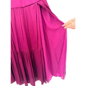 Banana Republic Womens‎ 2-Piece Satin Halter Top Maxi Skirt Set M Romantic Flowy thumbnail 8