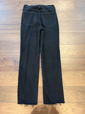 J. Crew Stovepipe Jeans Washed Black Raw Hem Straight Leg Size 25 - P33 thumbnail 6