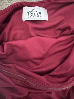 Oh Polly Ruched Long-Sleeve Bodycon Dress in Burgundy (0) thumbnail 2