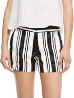 Like New Theory Blayne shorts Black White Stripe Size 2 thumbnail 2