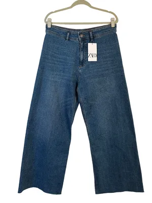 NWT Zara High Rise Marine Straight Jeans Size 14 thumbnail 2