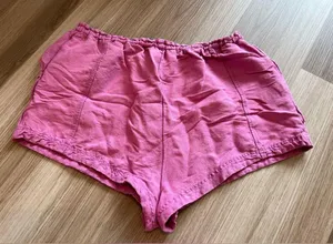 Free People Mirella Linen Blend Drawstring Shorts, Pink Plum, Size Medium thumbnail 9