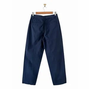 J. Crew Pleated Button Front Pants in Chino Navy Blue Size 2 NWT thumbnail 7
