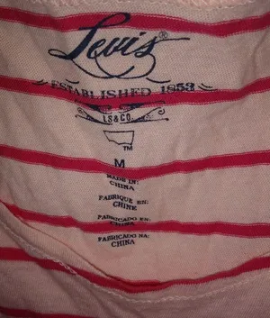 Levis M Red White Stripe Tank Top thumbnail 2