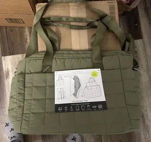 Anywhere Quilted Olive Tote Bag - Women's Day Bag thumbnail 1