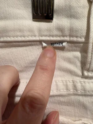 Mother cropped ankle frayed jeans white sz 26 thumbnail 5
