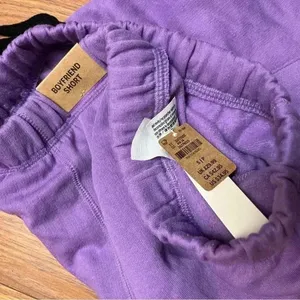 NWT VS Victoria's Secret Pink Amethyst Purple Classic Logo Boyfriend Short S thumbnail 7