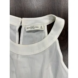 Abercrombie & Fitch‎ White Lace Hem Halter Top - Size M - 100% Viscose thumbnail 2