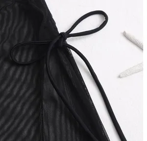 Solid Lace-Up Cover Up...Color: BOUTIQUE Black...Sz: Large (8-10) thumbnail 3